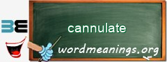 WordMeaning blackboard for cannulate